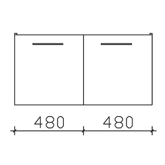 Pelipal Serie 9005 Waschtischunterschrank, 2 Drehtüren, 96 cm