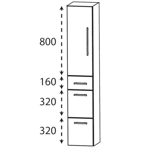 Puris Kera Plan Hochschrank, Tiefe Maßvariabel, 40 cm