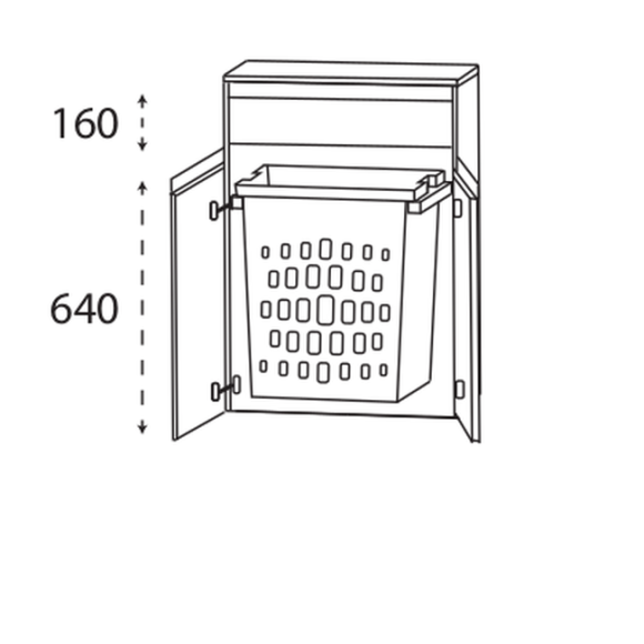 Puris New Xpression Highboard mit Wäscheauszug, 60 cm