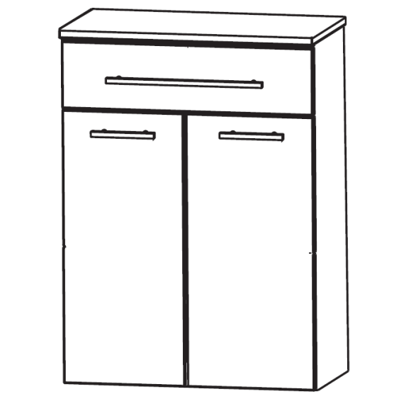 Puris Beimöbel Highboard mit Wäschekippe und einem Schubkasten, 60 cm