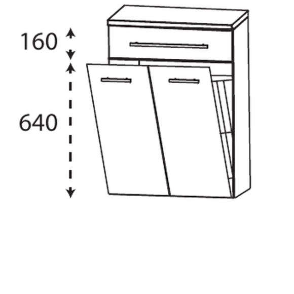 Puris Beimöbel Highboard mit Wäschekippe, 60 cm