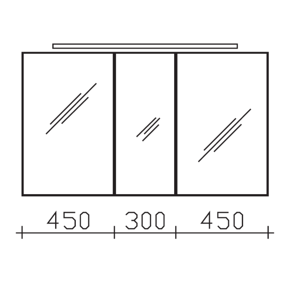 Pelipal Serie 6110 Spiegelschrank mit Beleuchtung inkl. LED-Aufsatzleuchte, 120 cm