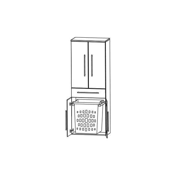 Puris Rounds Hochschrank mit Wäscheauszug, 60 cm