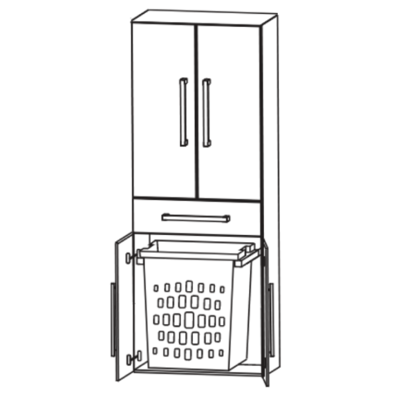 Puris Beimöbel Hochschrank mit Wäscheauszug, 60 cm