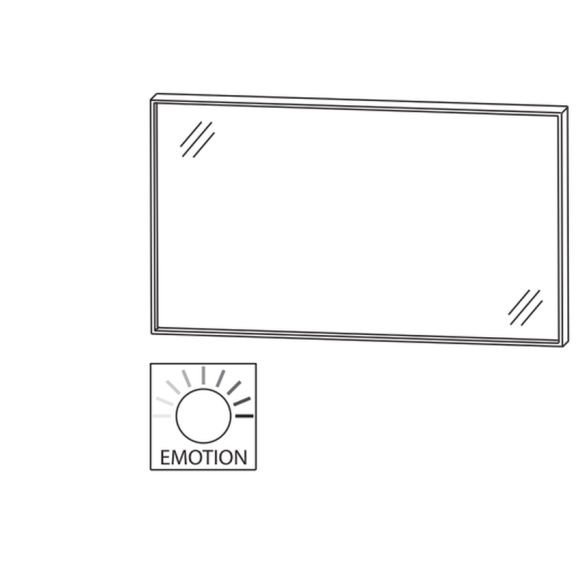 Puris Kera Plan Flächenspiegel, Alurahmen in weiß matt, 120 cm