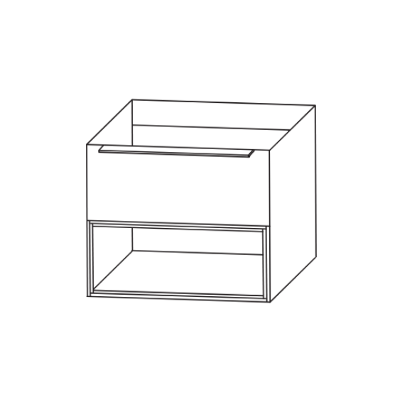 Puris Aspekt Waschtischunterschrank mit Einschubregal UNTEN, 60 cm