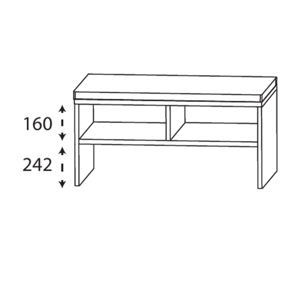 Puris Cool line Sitzbank mit Kissen in creme-weiß, 90 cm