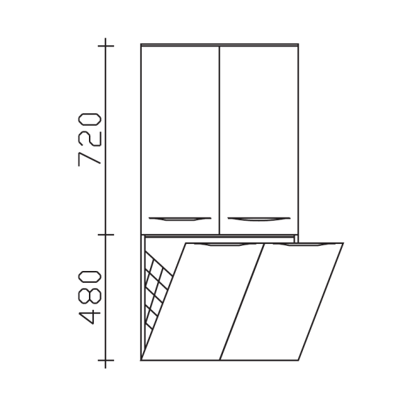 Pelipal Serie 6025 Midischrank mit Wäschekippe, 60 cm breit