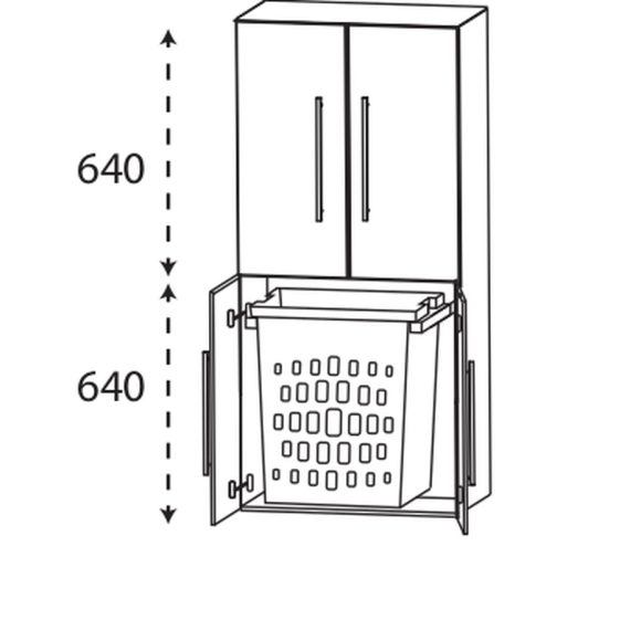 Puris Kera Plan Mittelschrank mit Wäscheauszug, 60 cm