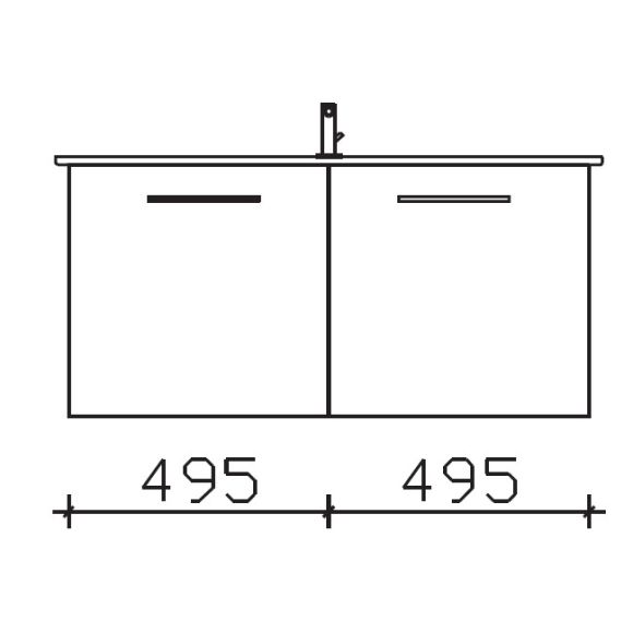 Pelipal Serie 9005 Ideal Standard Connect Air-SET, Waschtisch mit Unterschrank, 104 cm