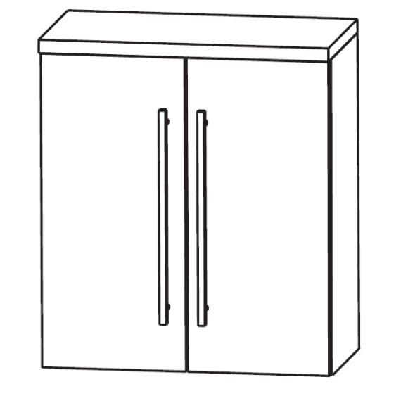 Puris Beimöbel Oberschrank mit zwei Drehtüren, 60 cm