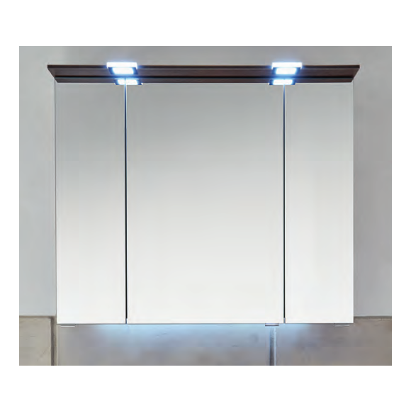 Pelipal Serie 6910 Spiegelschrank inklusiv LED-Beleuchtung im Kranz, 3 Drehtüren,  85 cm