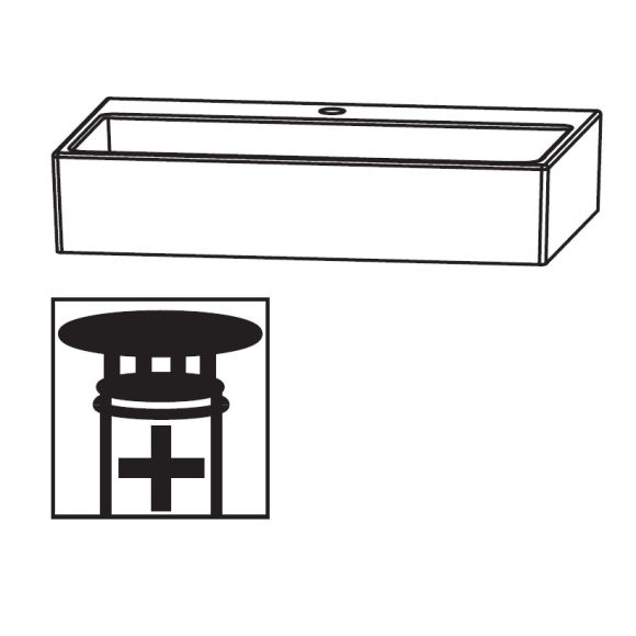 Puris Kera Plan Aufsatzwaschtisch Squared Weiß, 81 cm