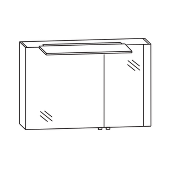 Puris Modern Life Spiegelschrank, Dekorstreifen rechts, 96 cm breit 