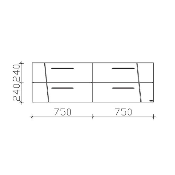 Pelipal Serie 7040 Waschtischunterschrank, 4 Auszüge, 150 cm