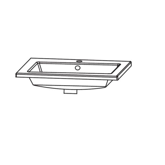 Puris Kera Plan Keramik Möbelwaschtisch, 82 cm