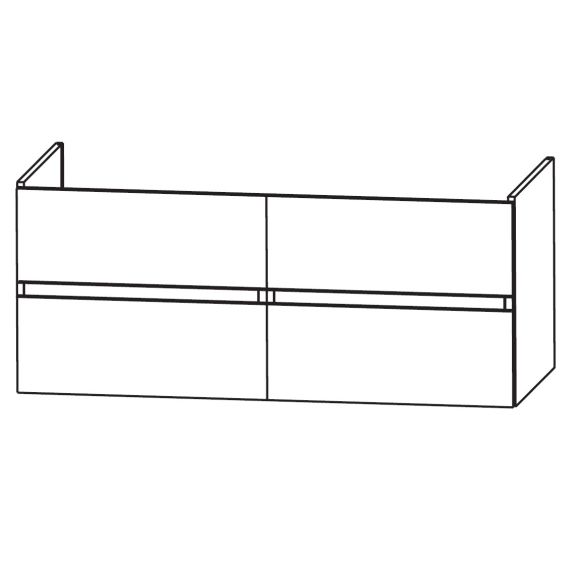 Puris Kera Plan Doppel-Waschtischunterschrank für Connect - Möbelwaschtisch, 120 cm