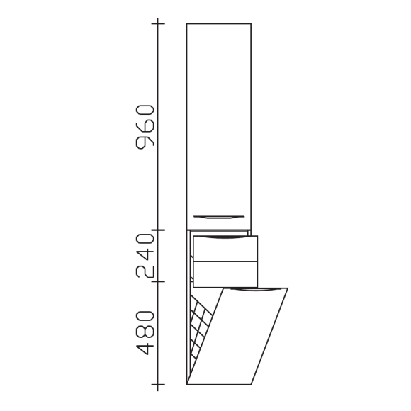 Pelipal Serie 6025 Hochschrank mit Wäschekippe, 30 cm breit
