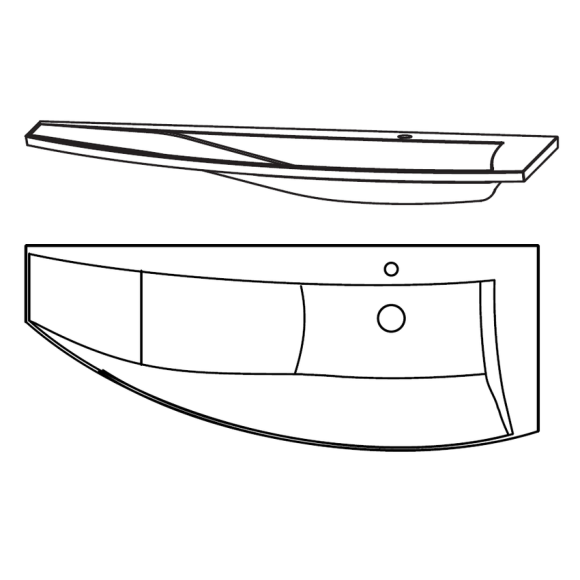 Puris Crescendo Glaswaschtisch, Farbton Optiwhite matt, 140 cm