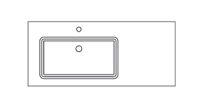 Solid Surface Waschtisch, Becken, links, 113 cm