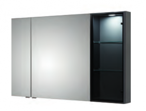 Spiegelschrank mit Vitrine, 120 cm