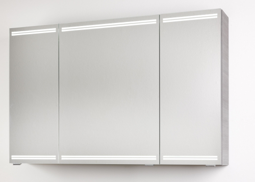 Spiegelschrank mit LED im Spiegel, 3 Spiegeltüren, H70, T14 B122 cm