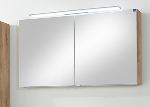 Spiegelschrank mit LED-Aufsatzleuchte, 120 cm