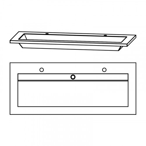 Mineralguss Doppelwaschtisch STONEPLUS inkl. Permanentablauf, 140 cm