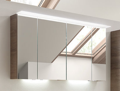 Spiegelschrank, 4 Drehtüren, 130 cm