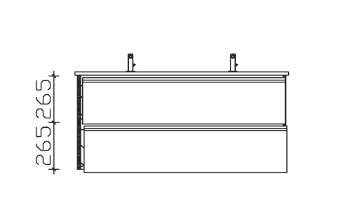 Doppelwaschtischunterschrank mit LED-Profilen, 118 cm