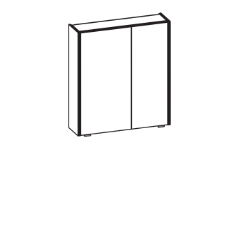 Spiegelschrank inkl. seitl LED-Profil, 63 cm