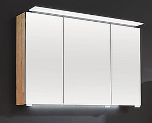 Spiegelschrank inkl. Griffblöcke mit LED-Beleuchtung, 100 cm