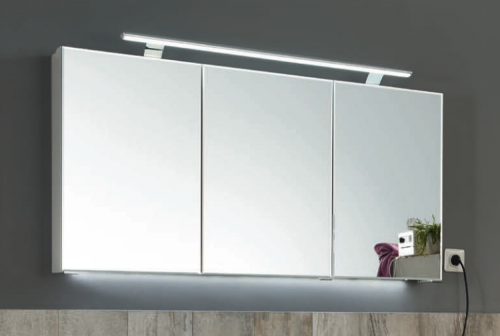 Spiegelschrank mit LED-Aufbauleuchte, 120 cm