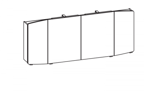 Spiegelschrank inkl. 2 LED-Aufsatzleuchten (schwarz), Griffe schwarz, 160 cm