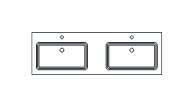 Solid Surface, Doppelwaschtisch, 153 cm