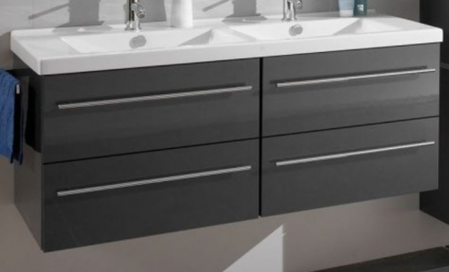 Waschtisch-Unterschrank für Keramik-Doppelwaschplatz, 4 Auszüge, 120 cm