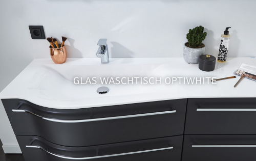 Glaswaschtisch, Optiwhite, rechts, 120 cm