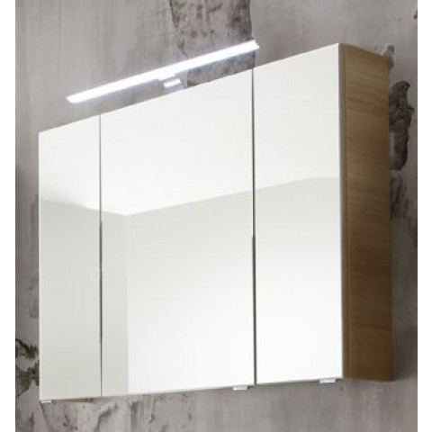 Spiegelschrank inkl. LED-Aufsatzleuchte, 98 cm, Steckdose AUßEN