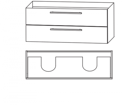 Waschtischunterschrank für Doppel-Mineralguss- & Glaswaschtische, 120 cm