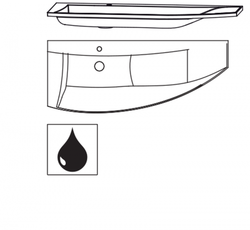 Glaswaschtisch, Farbton Optiwhite matt, 140 cm