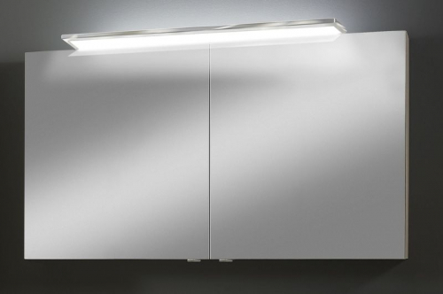 Spiegelschrank mit LED-Aufsatzleuchte, Lichtfarben regelbar, 120 cm