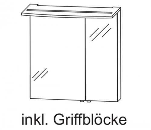 Spiegelschrank mit LED-Flächenleuchte, 60 cm