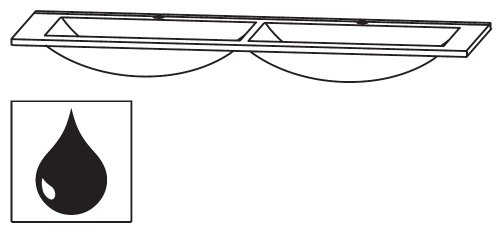 Doppel-Glaswaschtisch Optiwhite, 120 cm