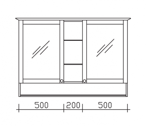 Spiegelschrank mit offenem Fach, 120 cm