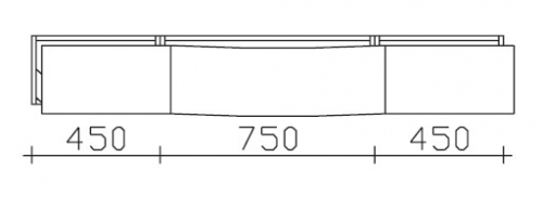 Waschtischunterschrank, 3 Auszüge, 165 cm 