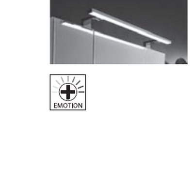 LED-Aufbauleuchte in chrom, 900 mm breit