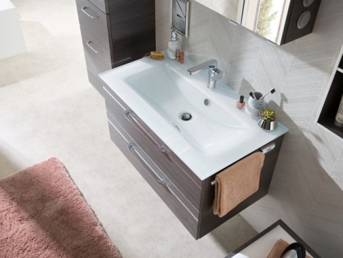 Glaswaschtisch Optiwhite (03), Weiß, 121 cm