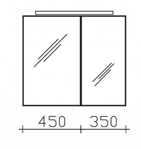 Spiegelschrank, 80 cm