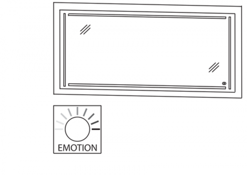 Flächenspiegel mit LED-Streifen, Touch LED-Dimmer,  150 cm