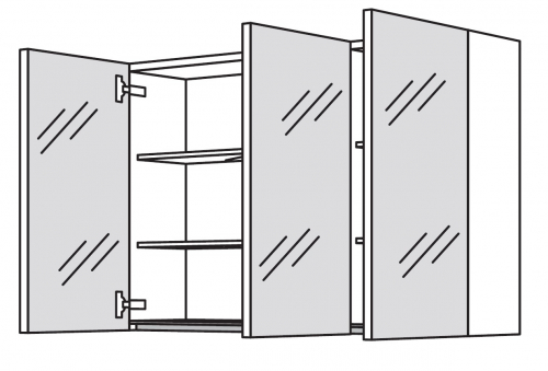 Spiegelschrank, 100 cm